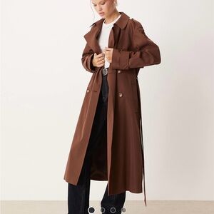 ASOS Design Chocolate Brown Trench Coat